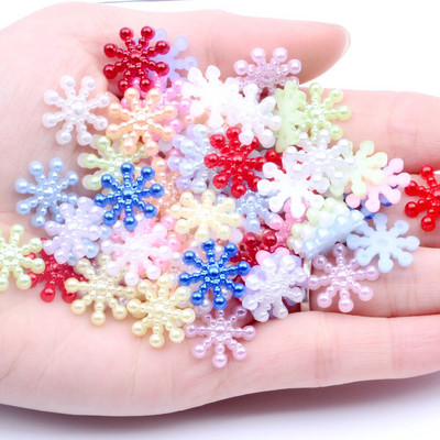 55 komada Pearl Snowflake Nail Charms Mješoviti šareni Snježni nokti Pahuljice Božićni ukrasi DIY Nail Art dodaci