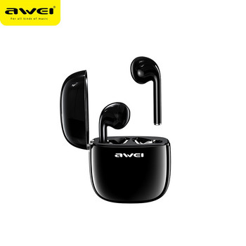 Awei T28 Bluetooth 5.3 Ακουστικά In-ear Ασύρματα Λευκά/Μαύρα ακουστικά με μικρόφωνο Sports Earhook για iPhone Hauwei Xiaomi