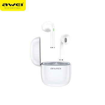 Awei T28 Bluetooth 5.3 Ακουστικά In-ear Ασύρματα Λευκά/Μαύρα ακουστικά με μικρόφωνο Sports Earhook για iPhone Hauwei Xiaomi
