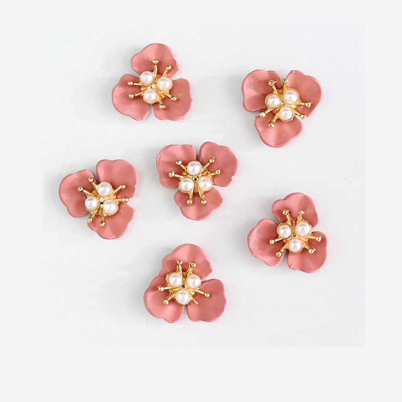 12 kom. Tri latice cvijeta Nail Art Charms 3D Pearl Floret Akrilni ukrasi za nokte za savjete za manikuru