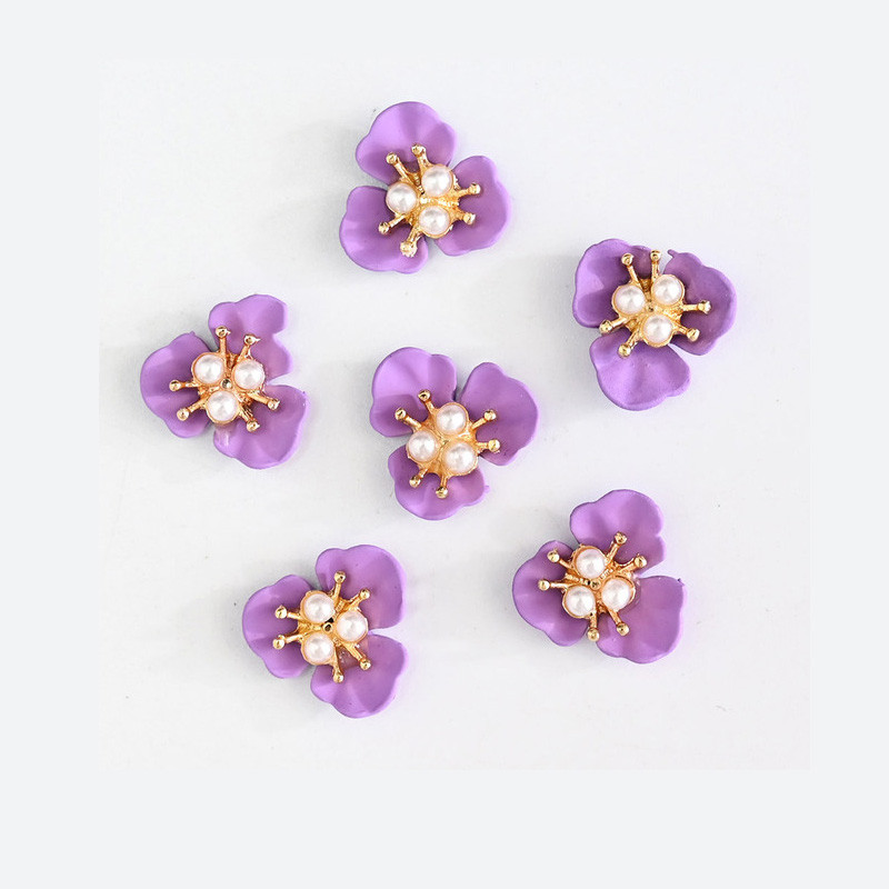 12 kom. Tri latice cvijeta Nail Art Charms 3D Pearl Floret Akrilni ukrasi za nokte za savjete za manikuru