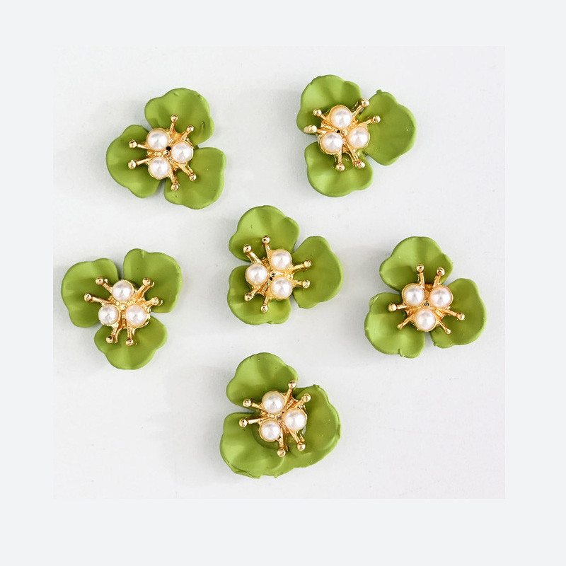 12 kom. Tri latice cvijeta Nail Art Charms 3D Pearl Floret Akrilni ukrasi za nokte za savjete za manikuru