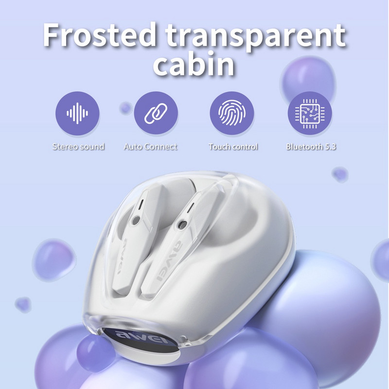 Căști fără fir Awei T25 Căști sport TWS Bluetooth 5.3 cu microfon Căști intraauriculare DNS Reducere zgomot Fone Bluetooth Comerț cu ridicata