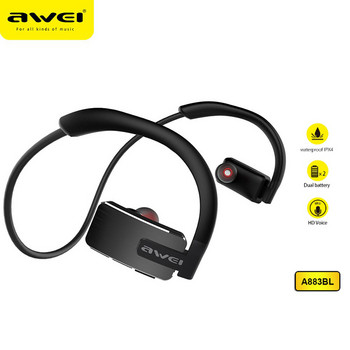 Awei A883BL/A886BL Bluetooth Ακουστικά Ασύρματο ακουστικό με Mic Stereo Sport Noise Cancelling Headset Earbud NFC