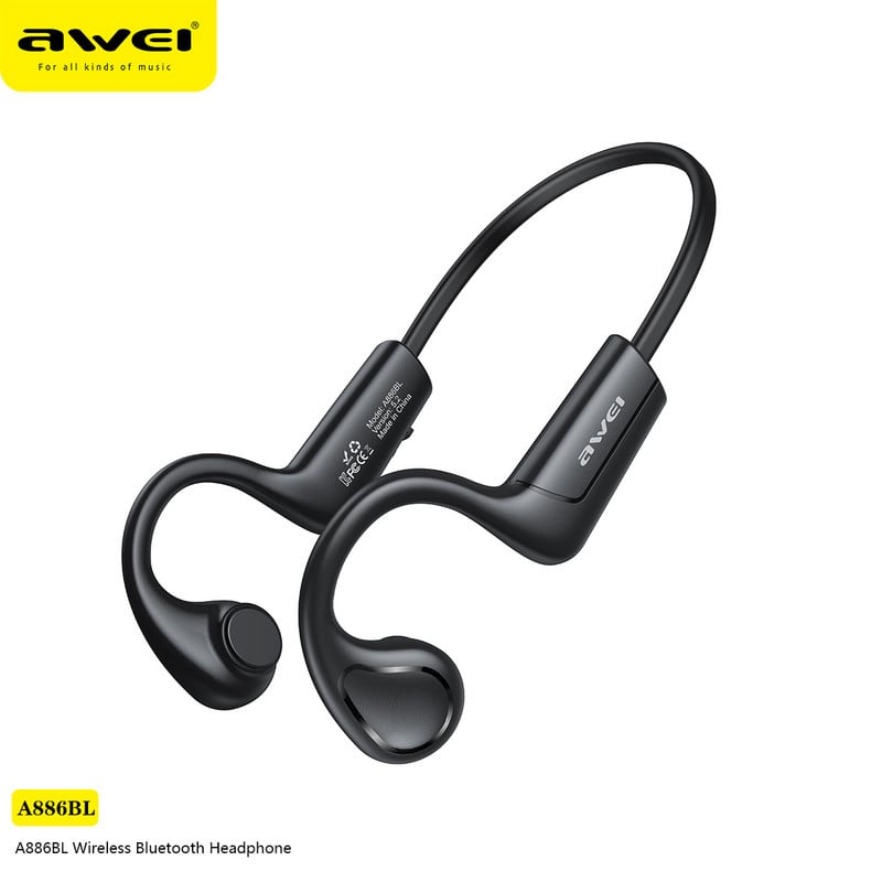 Awei A883BL/A886BL Bluetooth slušalice, bežične slušalice s mikrofonom, stereo sportske slušalice s poništavanjem buke, umetak za uši, NFC funkcija