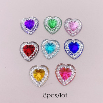 Heart Crystal Gems Nail Charms 3D Glitter Diamond FlatBack Nails Rhinestones Μανικιούρ Αξεσουάρ Kawaii