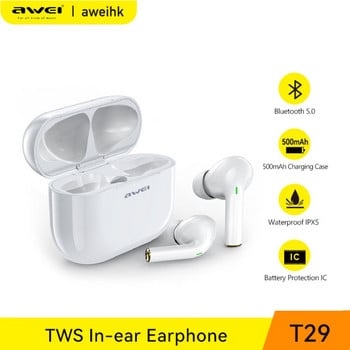 Awei T29/T29P/T29ANC/T29Pro Bluetooth слушалки TWS Безжични слушалки In-ear Touch Control Type-C Бързо зареждане с микрофон