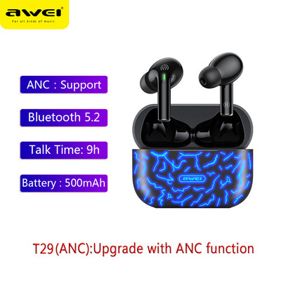 Awei T29/T29P/T29ANC/T29Pro Ακουστικά Bluetooth TWS Ασύρματα ακουστικά In-ear Touch Control Type-C Γρήγορη φόρτιση με μικρόφωνο