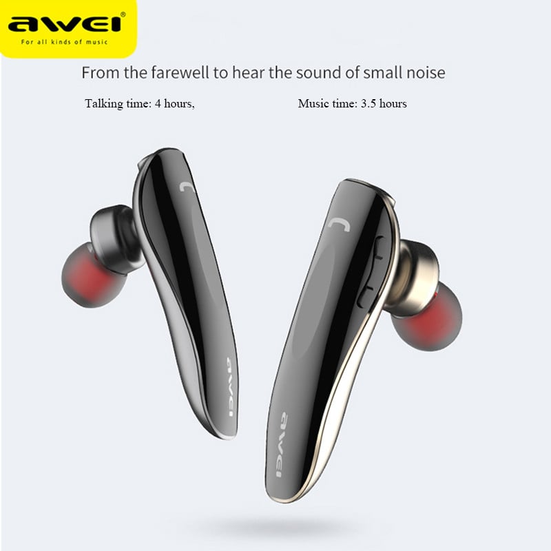 Awei N1 Wireless Bluetooth Earphones Business Earbuds Ακουστικά για ένα αυτί με μικρόφωνο Hand Free ακουστικό για iPhone Android