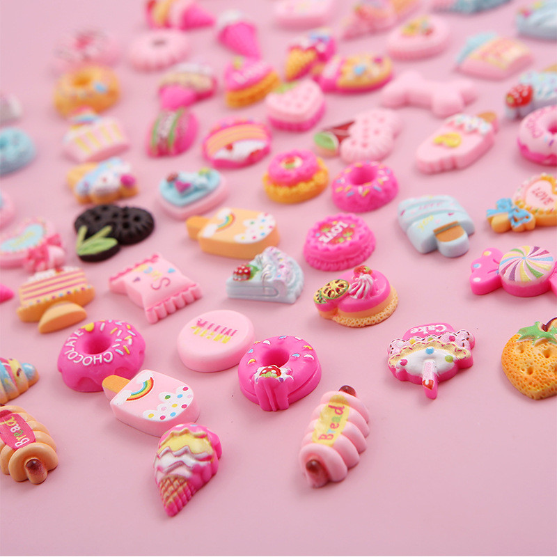 20db/tétel Kawaii körömdísz dekorációs bűbájok vegyes aranyos krémtorta fagylaltos körömdíszítési kiegészítők barkács manikűrhöz
