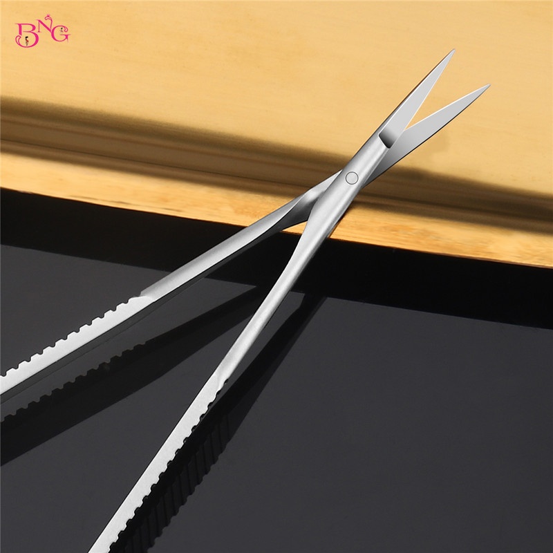 Foarfece drepte din oțel inoxidabil pentru stoarcere Foarfece pentru păr facial Trimmer sprâncene Foarfece de îngrijire pentru modelarea urechii nasului cuticulelor