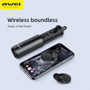 Awei T5 T55 3D безжични Bluetooth слушалки TWS Earbuds In-ear Noise Canceling Gaming Stereo Sound Слушалки за спортни слушалки