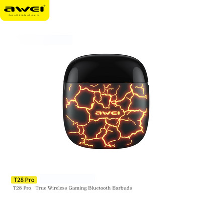 Awei T28Pro/T28/T28P TWS Bezdrôtové Bluetooth slúchadlá do uší Basové slúchadlá Mini slúchadlá s mikrofónom RGB Herné slúchadlá