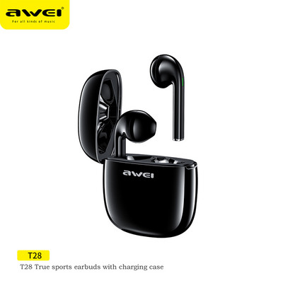 Awei T28Pro/T28/T28P TWS Bezdrôtové Bluetooth slúchadlá do uší Basové slúchadlá Mini slúchadlá s mikrofónom RGB Herné slúchadlá