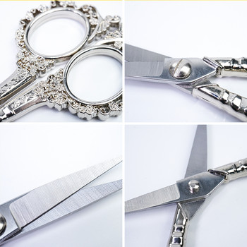 6 цвята Барок Винтидж Неръждаема стомана Творчески ножици Фолио за нокти Стикер Резачка CrossStitch Ножици Помощни инструменти за нокти