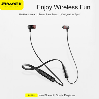 Awei G10BL Neck Wireless Earphone Bluetooth 4.2 слушалки Спортни слушалки 3D Fone Running Stereo Headset CNC слушалки с микрофон