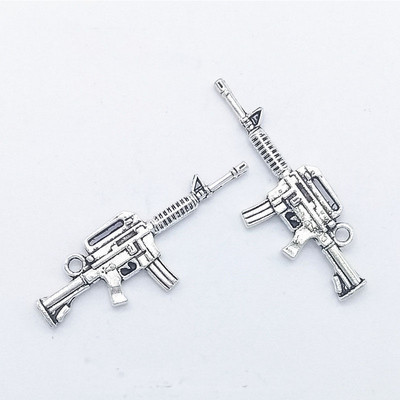 10 tk püstolkuulipilduja kujuga küünevõlu kaunistus 3D püstolisulamist küünte maniküüri tarvikud