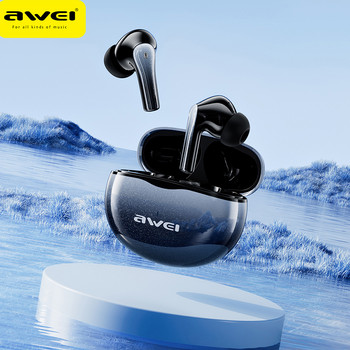 Awei T62 4 микрофона ENC слушалки Bluetooth 5.3 слушалки TWS безжични слушалки слушалки HiFi Музика Спорт Водоустойчиви ENC слушалки