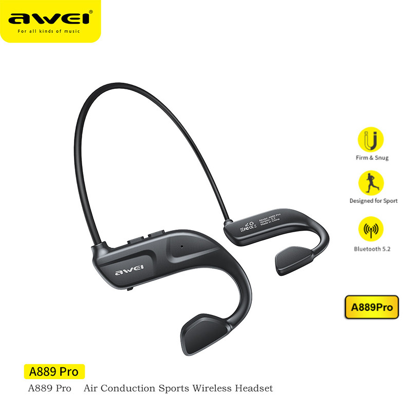 Awei A889 pro Air Conduction Bežične slušalice Sportske slušalice Fone Bluetooth slušalice za trčanje Handsfree slušalice s mikrofonom