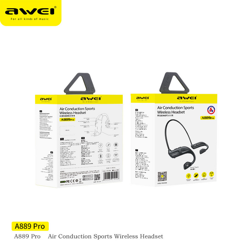 Awei A889 pro Air Conduction Bežične slušalice Sportske slušalice Fone Bluetooth slušalice za trčanje Handsfree slušalice s mikrofonom