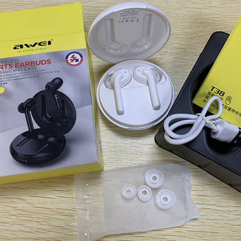 Awei T38 Ασύρματα ακουστικά Bluetooth Ακουστικά TWS Ακουστικά Μείωσης Θορύβου Ακουστικά Στερεοφωνικά Αθλητικά Ακουστικά HiFi βαριά μπάσα με μικρόφωνο ΝΕΟ