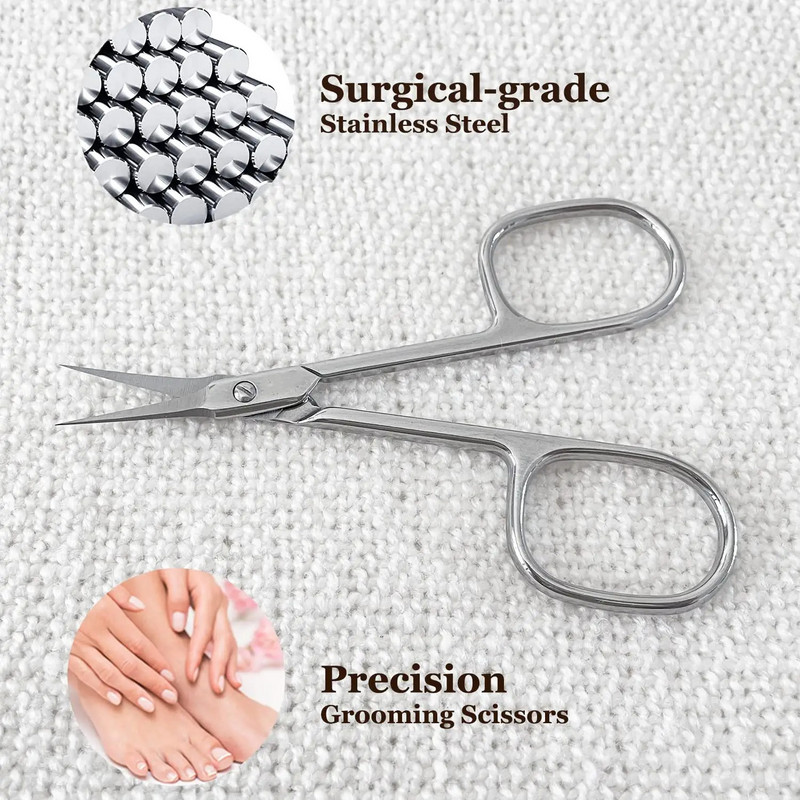 Itin plonos lenktos odelių žirklės, itin plona odelių kirpimo priemonė nagų priežiūrai su tiksliais smailiais galiukais priežiūros peiliukais