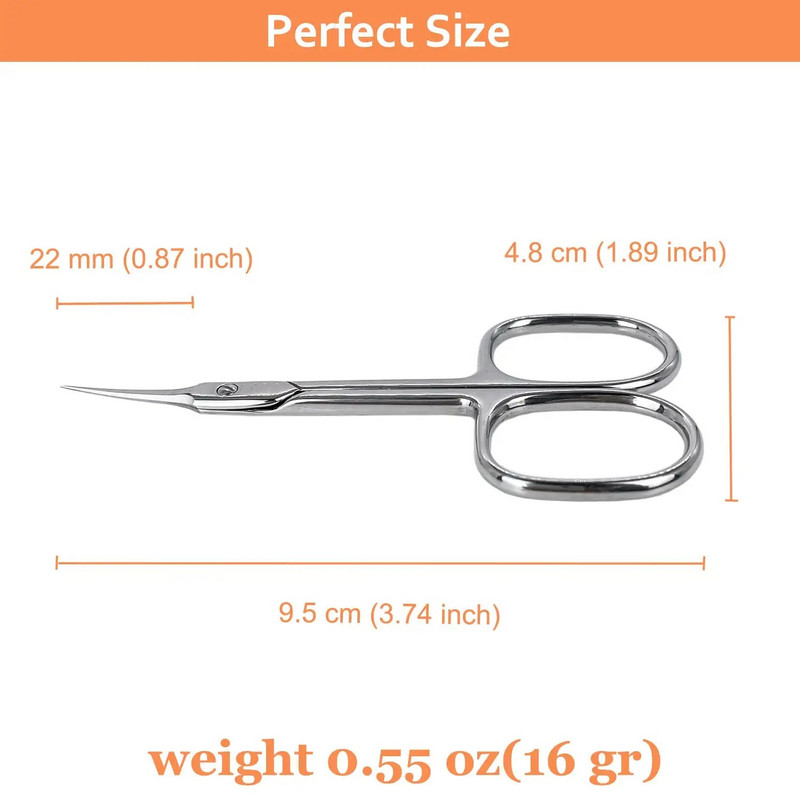 Itin plonos lenktos odelių žirklės, itin plona odelių kirpimo priemonė nagų priežiūrai su tiksliais smailiais galiukais priežiūros peiliukais