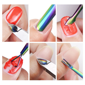 Arte Clavo Colorful Nail Pusher Tweezer Dead Skin Remover Clipper Ανοξείδωτο ατσάλι UV Gel Remover Pusher Nail Art Tools