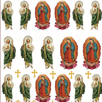 San Judas 3D αυτοκόλλητο νυχιών Virgin Mary Nails Art Transfer Αυτοκόλλητα Αυτοκόλλητα με ολισθαίνοντα φύλλο αλουμινόχαρτο Διακοσμήσεις για μανικιούρ