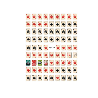 3D poker dizajn Naljepnice za uređenje noktiju Samoljepljive karte za igranje Naljepnice za nokte Klizači za manikuru Dekoracija