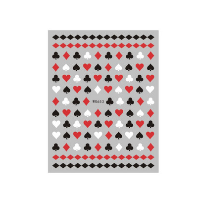 3D poker dizajn Naljepnice za uređenje noktiju Samoljepljive karte za igranje Naljepnice za nokte Klizači za manikuru Dekoracija