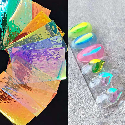 5 lakštai / siunta Neoniniai fejerverkai Nail Art Lipdukas Fluorescent Water Transfer Nagų lipdukai Folijiniai manikiūro patarimai