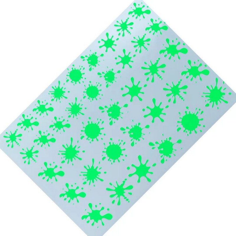 5 lakštai / siunta Neoniniai fejerverkai Nail Art Lipdukas Fluorescent Water Transfer Nagų lipdukai Folijiniai manikiūro patarimai