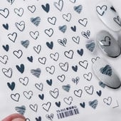 Heart Love Design 3D köröm matrica ábécé szerelem alakú minta öntapadó transzfer köröm matricák manikűr dekoráció