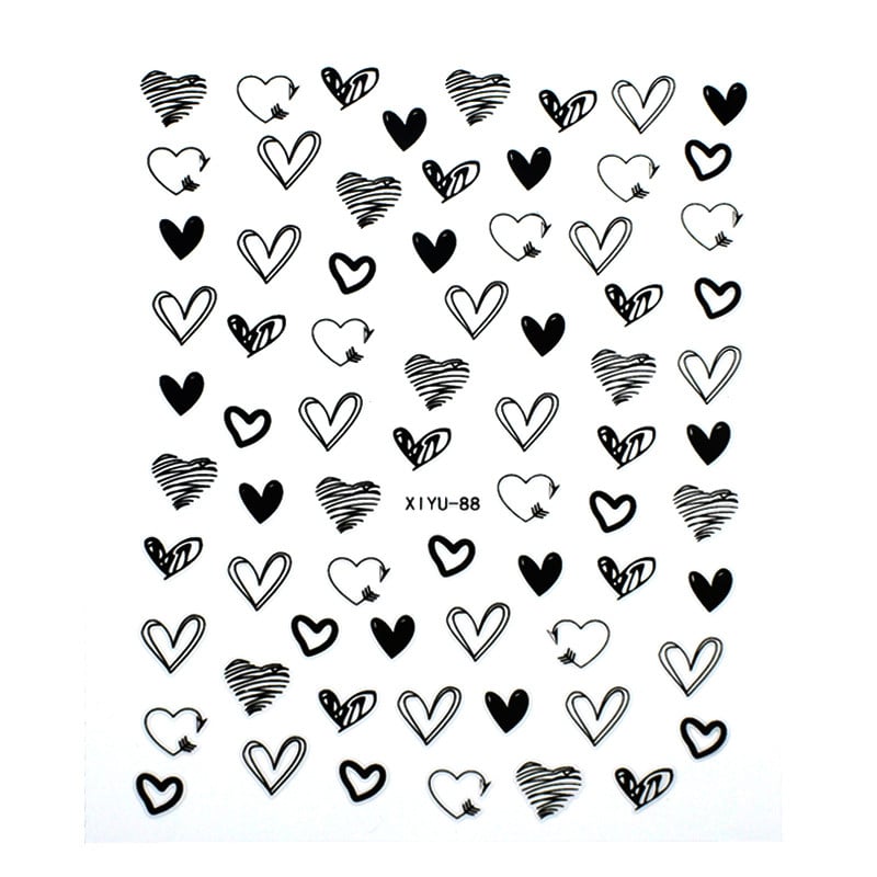 Heart Love Design 3D köröm matrica ábécé szerelem alakú minta öntapadó transzfer köröm matricák manikűr dekoráció