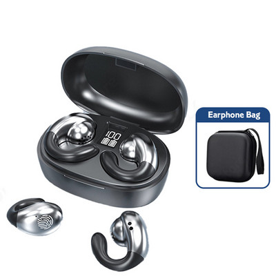 Kaulų laidumo belaidės ausinės TWS Bluetooth 5.2 ausinės LED vandeniui atsparios ausinės HiFi sportinės ausinės ausinės kabliukas su mikrofonu