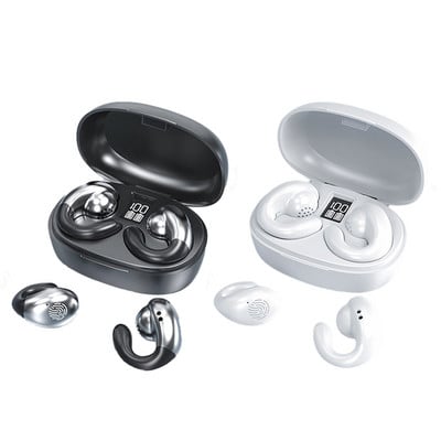 Kaulų laidumo belaidės ausinės TWS Bluetooth 5.2 ausinės LED vandeniui atsparios ausinės HiFi sportinės ausinės ausinės kabliukas su mikrofonu