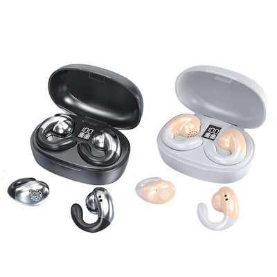 Kaulų laidumo belaidės ausinės TWS Bluetooth 5.2 ausinės LED vandeniui atsparios ausinės HiFi sportinės ausinės ausinės kabliukas su mikrofonu