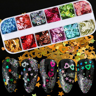 12 värvi küüned abalone kest fragmendid tekstuur naturaalne merekarp 3d sädelev küünte kunst kaunistus puuder litrid ilutööriistad