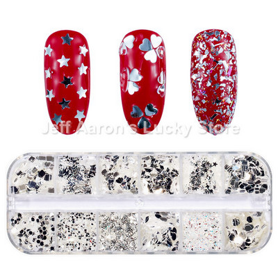 12 värvi küüned abalone kest fragmendid tekstuur naturaalne merekarp 3d sädelev küünte kunst kaunistus puuder litrid ilutööriistad