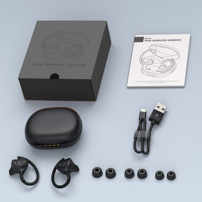 Căști bluetooth sport cu microfon Noise Cancel Căști fără fir Bluetooth 5.1 HiFi Stereo Cârlige pentru urechi pentru alergare Căști fără fir