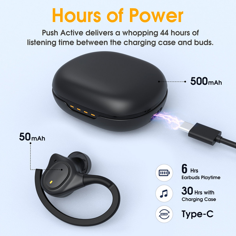 Căști bluetooth sport cu microfon Noise Cancel Căști fără fir Bluetooth 5.1 HiFi Stereo Cârlige pentru urechi pentru alergare Căști fără fir