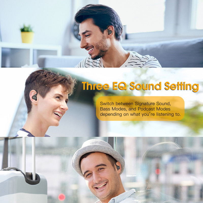 Căști bluetooth sport cu microfon Noise Cancel Căști fără fir Bluetooth 5.1 HiFi Stereo Cârlige pentru urechi pentru alergare Căști fără fir