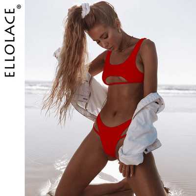 Ellolace szexi bikini hollow out női fürdőruha magas kivágású mikro fürdőruha 2022 Stílusos fürdőruha strandruhák 2 db