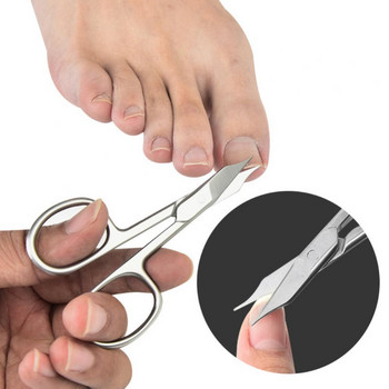 Ножици за нокти от неръждаема стомана Наклонена уста Сребърни ножици за нокти Единична плоска ножица за нокти Резачка за маникюр Инструменти за грижа за краката