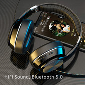 HiFi bežične slušalice Bluetooth sklopive slušalice s podrškom za TF karticu/FM radio AUX Stereo slušalice s dubokim mikrofonom