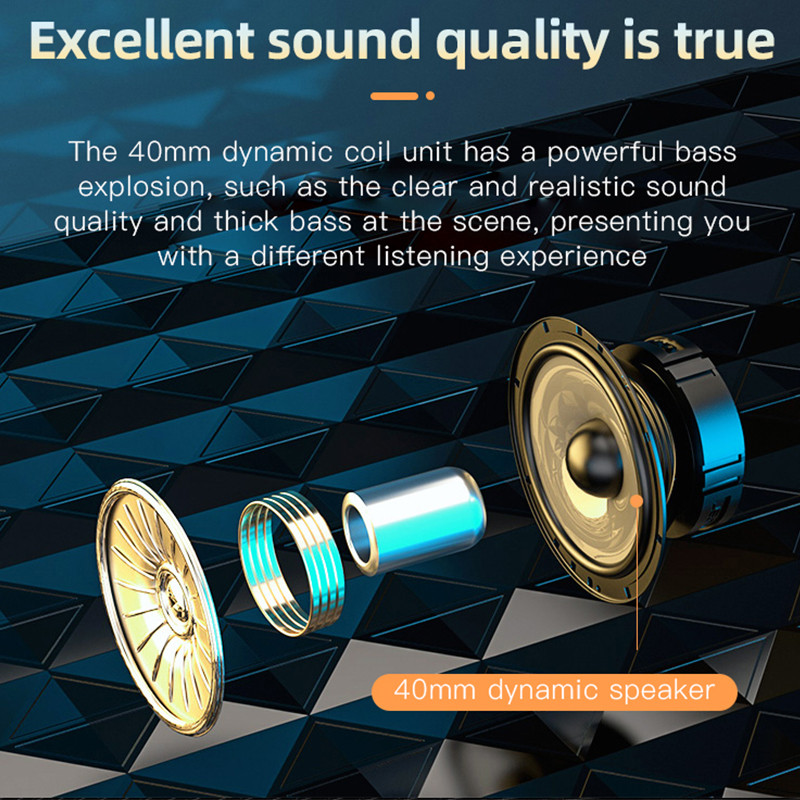 HiFi bežične slušalice Bluetooth sklopive slušalice s podrškom za TF karticu/FM radio AUX Stereo slušalice s dubokim mikrofonom