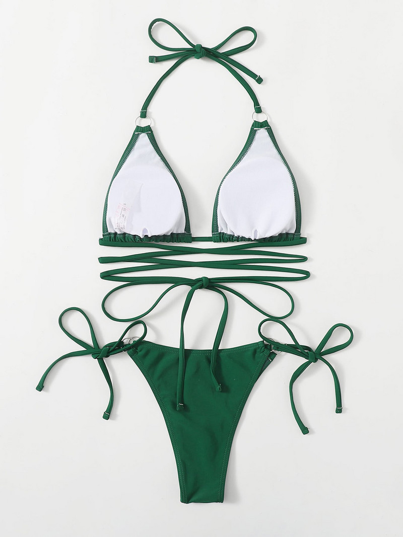 Szexi mikrobikini 2023 női fürdőruha Criss Cross fürdőruha Női string bikini szett fürdőruha nyári strandruha