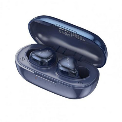 Căști fără fir KLYP07, bobină mobilă dublă, confortabilă, culoare albastru profund, căști tactile fără fir cu amprentă digitală pentru Apple