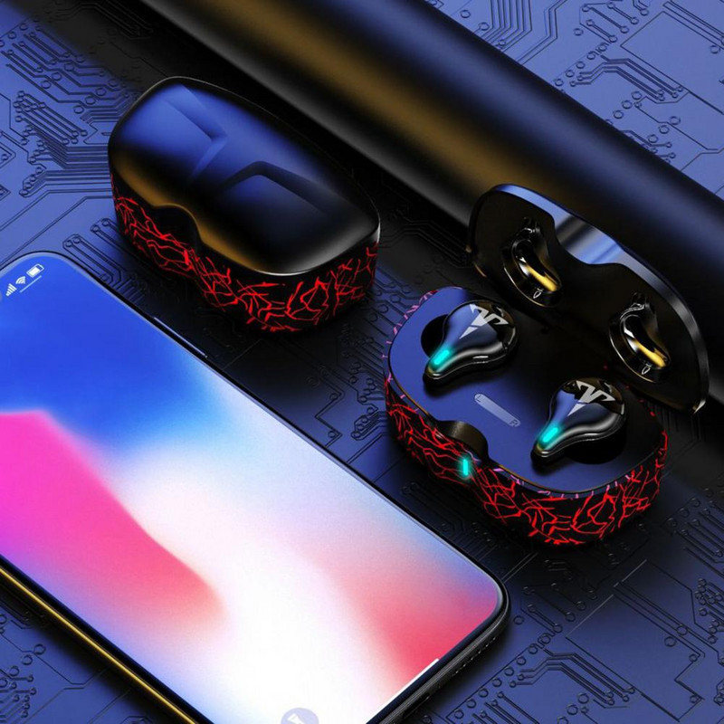 Căști TWS Bluetooth V5.1 8D Stereo cu latență scăzută Căști fără fir Căști pentru muzică cu microfon pentru jocuri